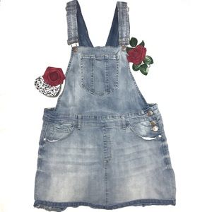 Dollhouse Denim Overalls Skirt Dress